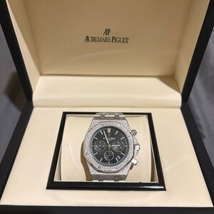 Audemars Piguet Silver and Black Luxury Watch
